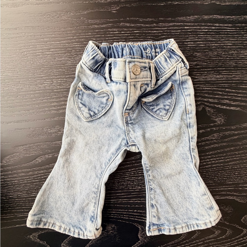 GAP Light Blue Baby Girls Denim Jeans with Heart Pockets
